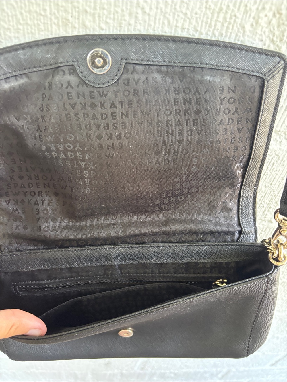 kate spade Leather Black Saffiano Chain Strap Crossbody - Picture 9 of 13